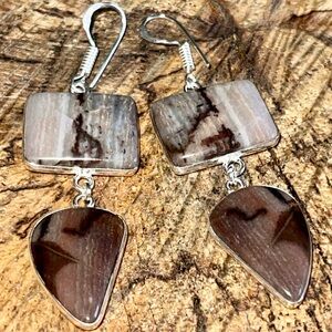 Porcelain Jasper Earrings 2”